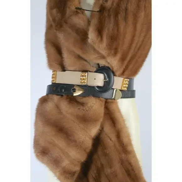 Vintage Mink Fur Wrap Shawl Brown 1950s One Size Cape - Picture 13 of 15